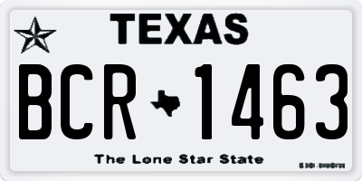 TX license plate BCR1463