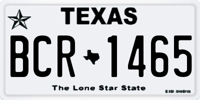 TX license plate BCR1465