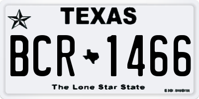 TX license plate BCR1466