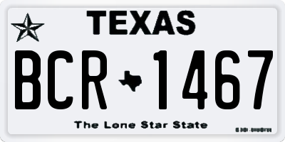 TX license plate BCR1467
