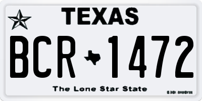 TX license plate BCR1472
