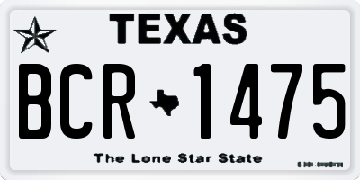 TX license plate BCR1475
