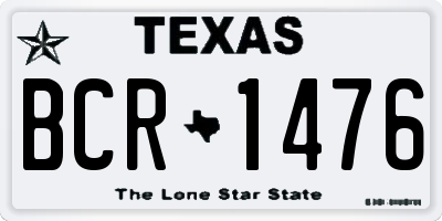 TX license plate BCR1476