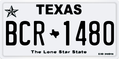 TX license plate BCR1480