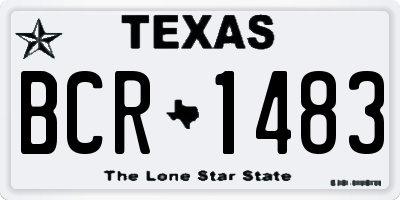 TX license plate BCR1483