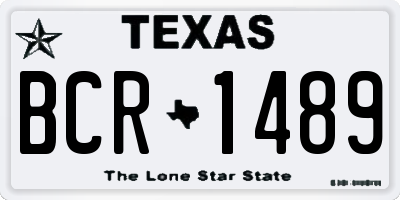 TX license plate BCR1489