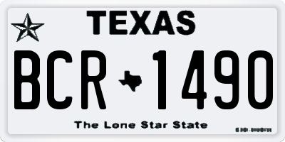 TX license plate BCR1490