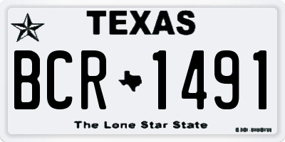 TX license plate BCR1491
