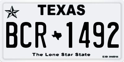 TX license plate BCR1492