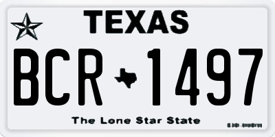 TX license plate BCR1497