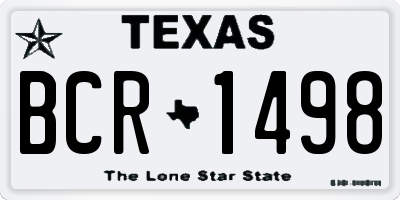 TX license plate BCR1498