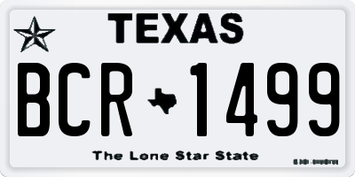 TX license plate BCR1499
