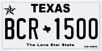 TX license plate BCR1500