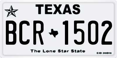 TX license plate BCR1502