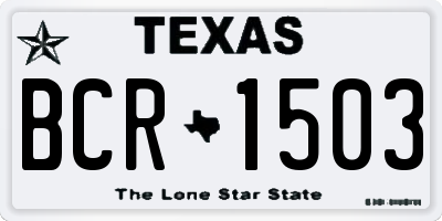 TX license plate BCR1503