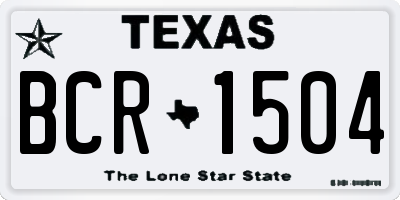 TX license plate BCR1504