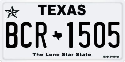 TX license plate BCR1505