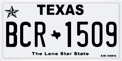 TX license plate BCR1509