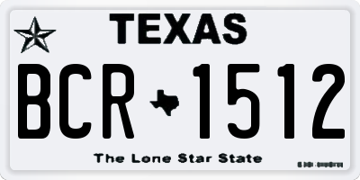 TX license plate BCR1512