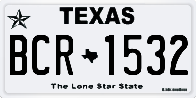 TX license plate BCR1532