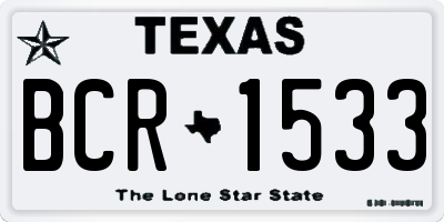 TX license plate BCR1533