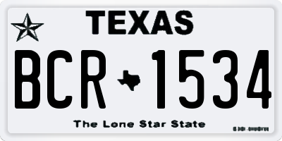 TX license plate BCR1534