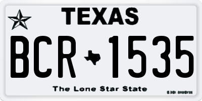 TX license plate BCR1535