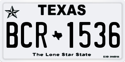 TX license plate BCR1536