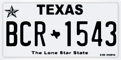 TX license plate BCR1543