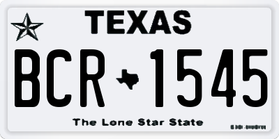 TX license plate BCR1545