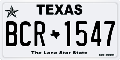 TX license plate BCR1547