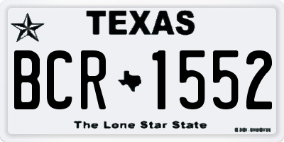 TX license plate BCR1552