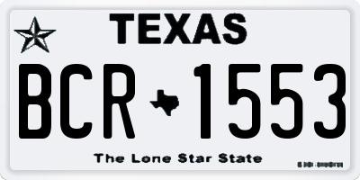 TX license plate BCR1553