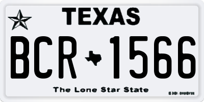 TX license plate BCR1566