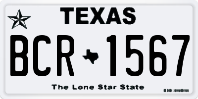 TX license plate BCR1567