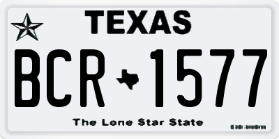 TX license plate BCR1577