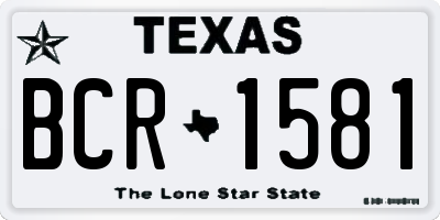 TX license plate BCR1581