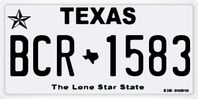 TX license plate BCR1583