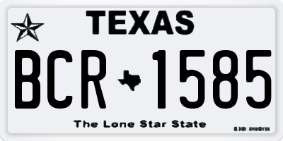 TX license plate BCR1585