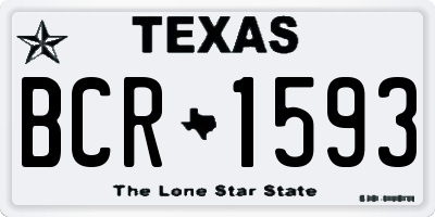 TX license plate BCR1593