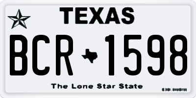 TX license plate BCR1598