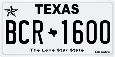 TX license plate BCR1600