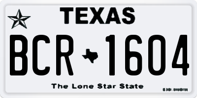 TX license plate BCR1604