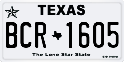 TX license plate BCR1605
