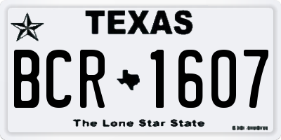 TX license plate BCR1607