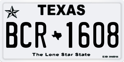 TX license plate BCR1608