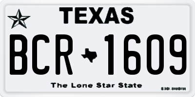 TX license plate BCR1609