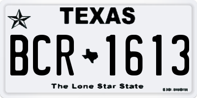 TX license plate BCR1613
