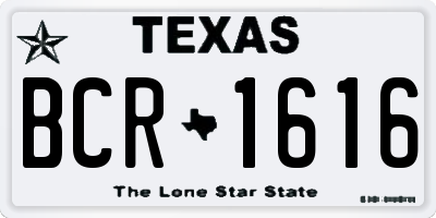 TX license plate BCR1616