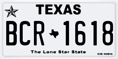 TX license plate BCR1618